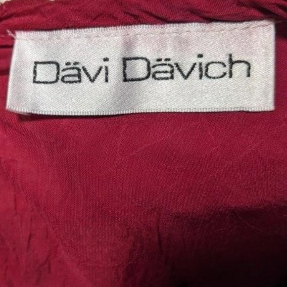 Mysterious Dress, Sheer Silk-like Deep Rose Rayon Drop-Waist, Midi - Picture 7 of 7